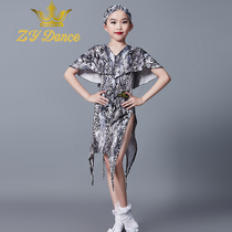 ZY DANCE Summer new Latin DANCE dress childrens female snake pattern practice dress dress dress DANCE dress