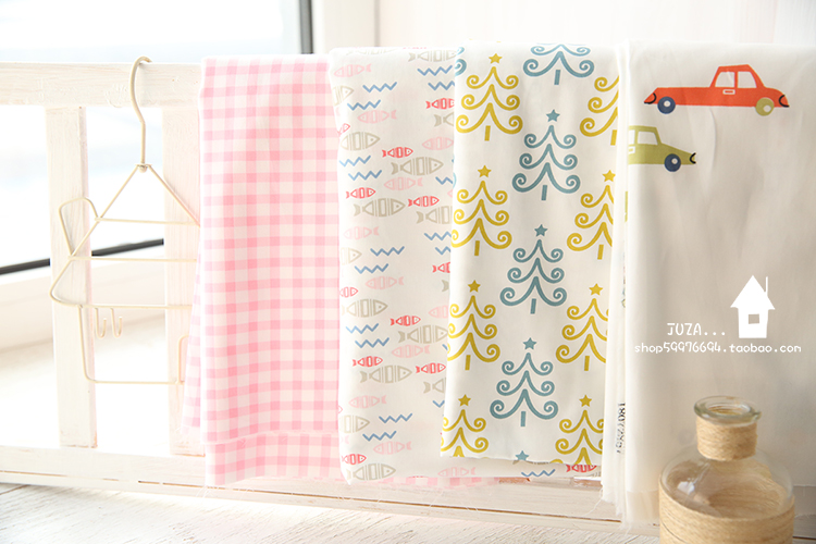 Active A-class baby car 60 cotton cotton satin bộ quần áo làm bằng tay vải tự làm vải hoạt hình chất vải nỉ cotton