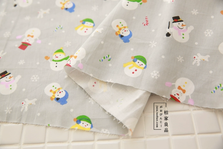 Trẻ em quần áo bông phim hoạt hình người tuyết phong cách giường vải baby baby tay bọc vải bông diy