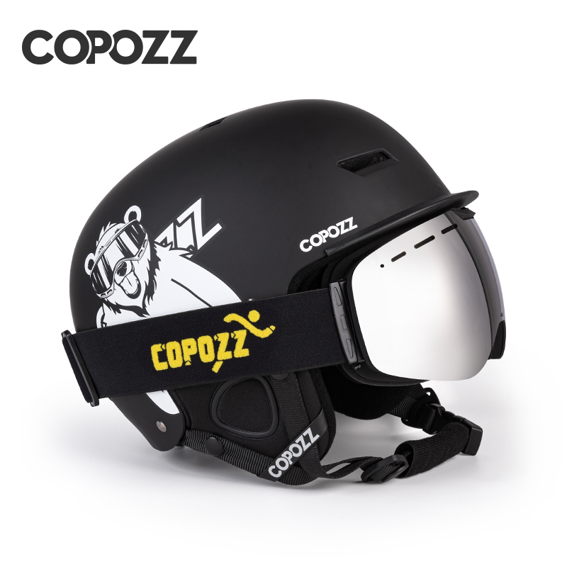 COPOZZ Ski Glasses Adult Helmet Suit Magnetic Lens Spherical double layer anti-fog Men and women Myopia Equip