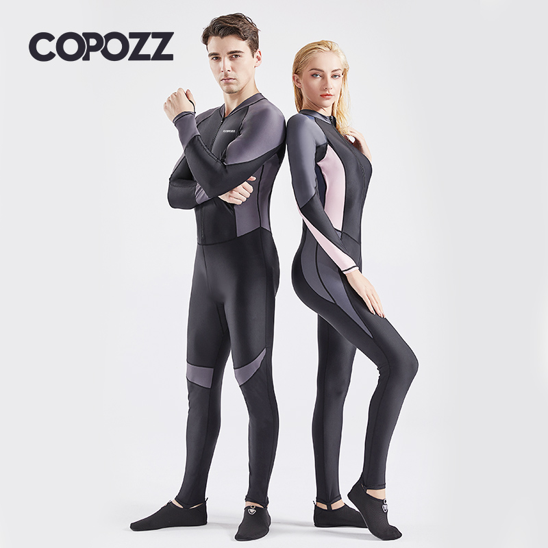COPOZZ diving suit men and women long sleeves with sunscreen snorkeling jellyfish surf clothing speed dry couples