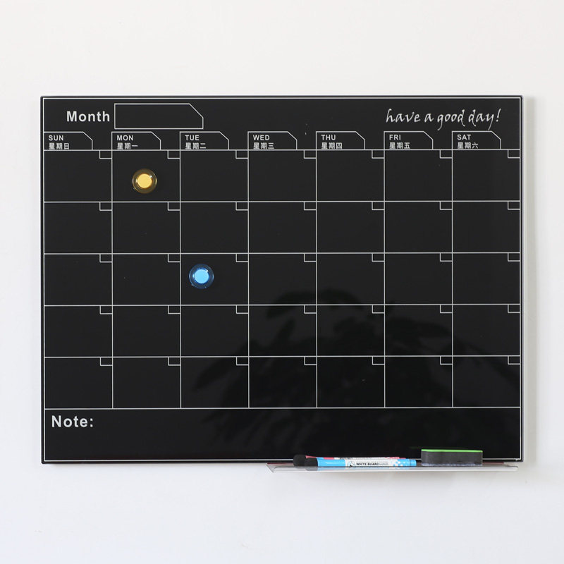 Glass whiteboard stand writing board Desktop message board Small white board Office notes Household magnetic children's blackboard