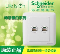 Schneider switch panel Changyiyabai Changyibai computer telephone internet phone socket telephone computer