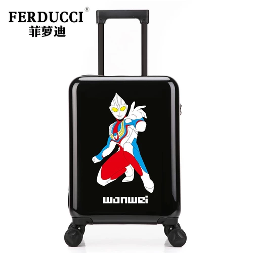 Ultra, Ультрамен Тига, универсальный мультяшный детский чемодан для мальчиков для школьников, поворотные колеса, 18 дюймов, 20 дюймов