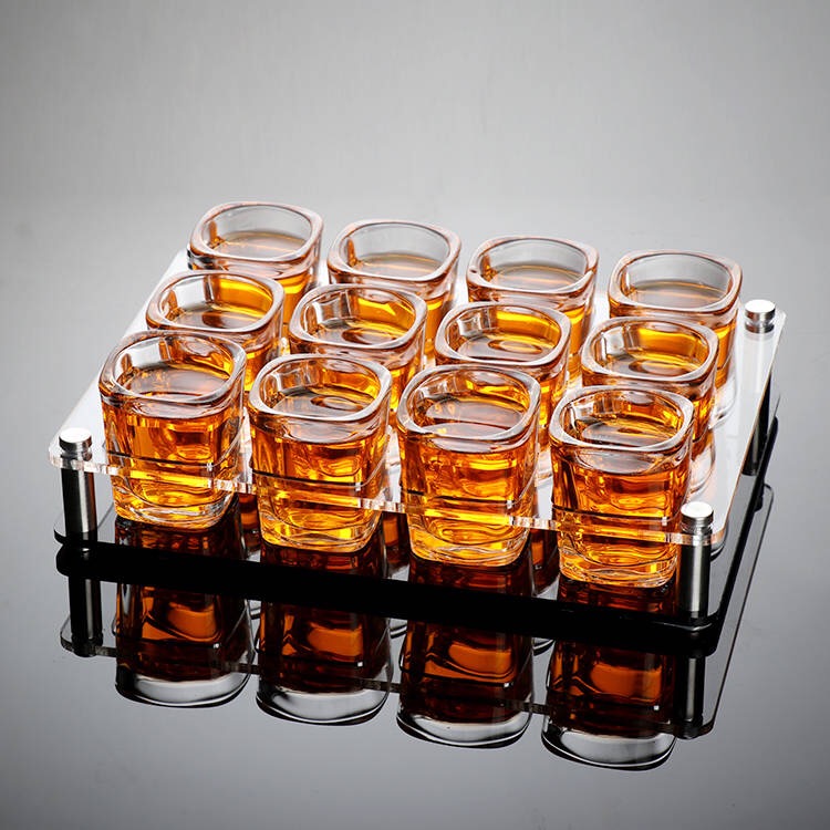 Bullet Cup Rack Bar KTV Spirits Glass Frame Acrylic Liquor Cup Rack Square Wine Glass Shelf Beer Cup Rack