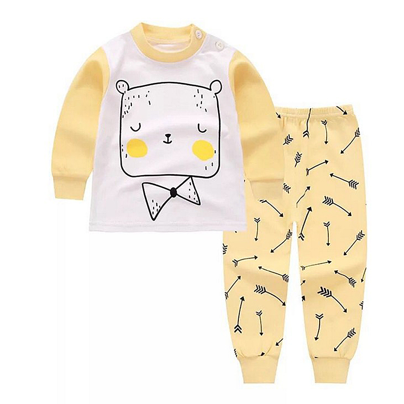 Childrens bộ đồ lót cotton mùa xuân và mùa thu mô hình nam và nữ Hàn Quốc phiên bản của trẻ em quần áo mỏng 1-3 tuổi bé 5 áo dài tay đáy.