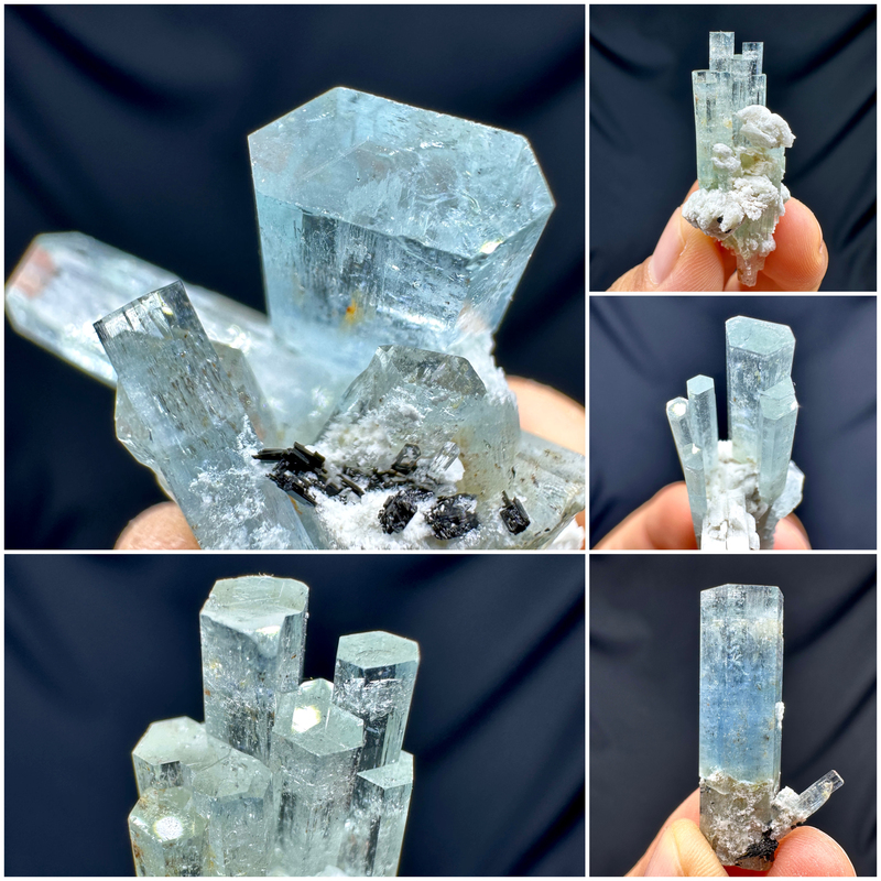 Namibian Aquamarine, Tourmaline, Jade, Droplet Stone, Feldspar, Natural Mineral Crystal Specimen, Teaching Display Piece