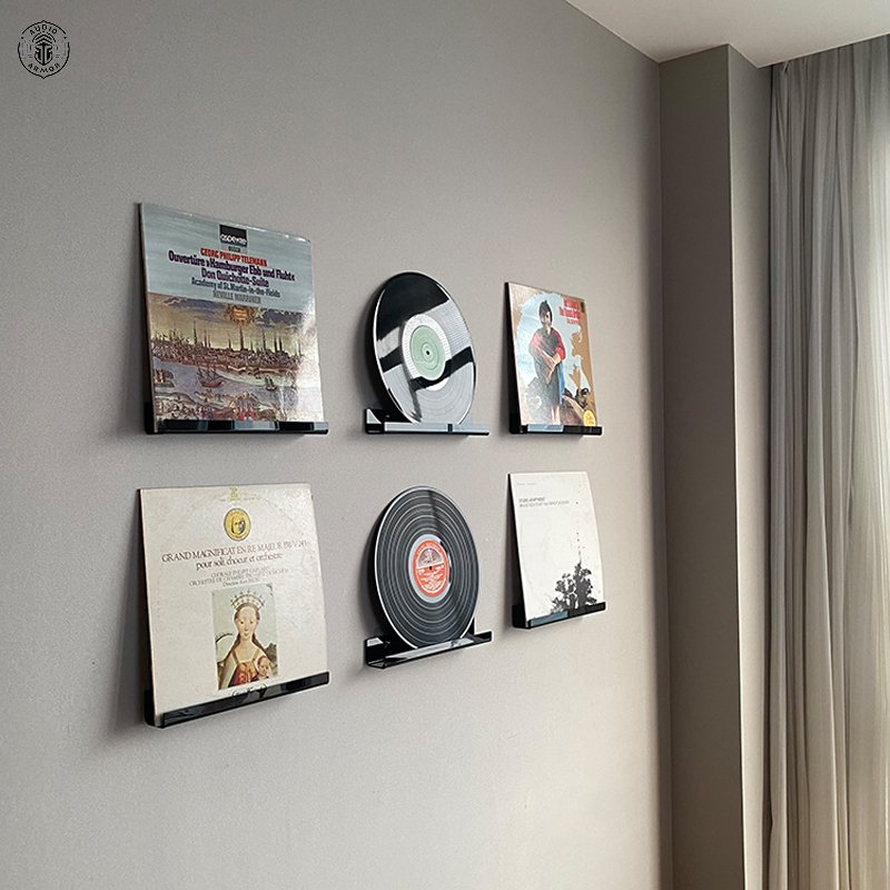 Vinyl Record Display Rack Wall Mount Transparent Acrylic Storage Rack Vinyl Record Rack