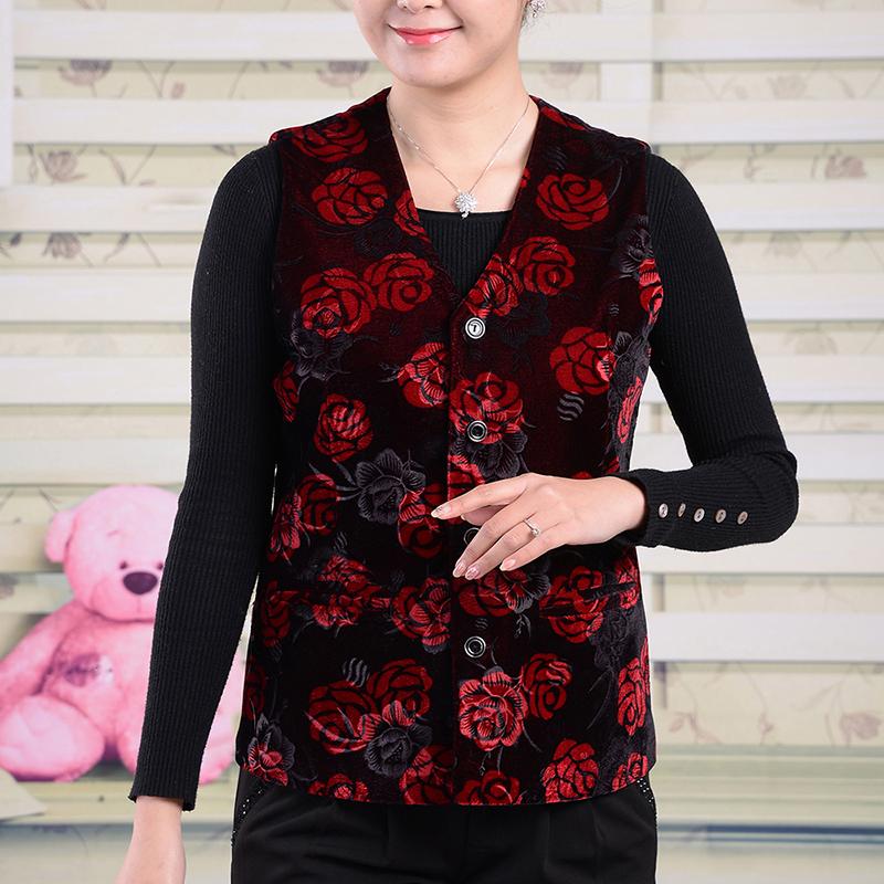Mới phụ nữ trung niên vest mùa xuân và mùa thu nạp bà ngoại mỏng vest mẹ già nạp vest vest ao khoac nu