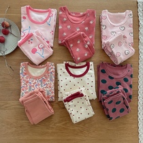 Childrens pajamas set spring and autumn new boys autumn clothes girls long-sleeved home clothes baby thermal underwear