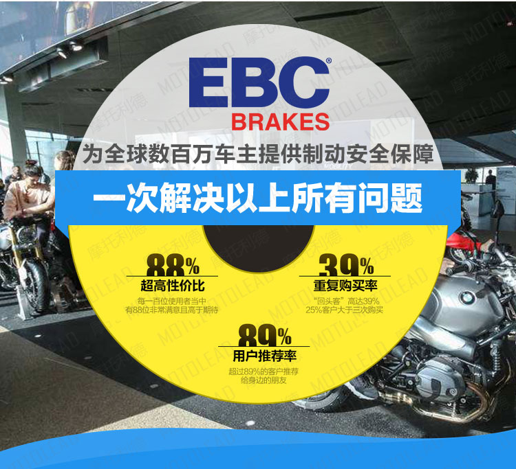 Nhập khẩu EBC Spring Breeze CF650NK CF650TRG Nhà khách 650MT CF400NK GT Phanh trước và sau - Pad phanh bộ thắng đĩa trước xe sirius