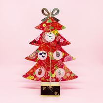 Japan recommended Japanese style Japanese festive red three-dimensional Christmas Tree Lucky Cat mascot product desktop decoration greeting card