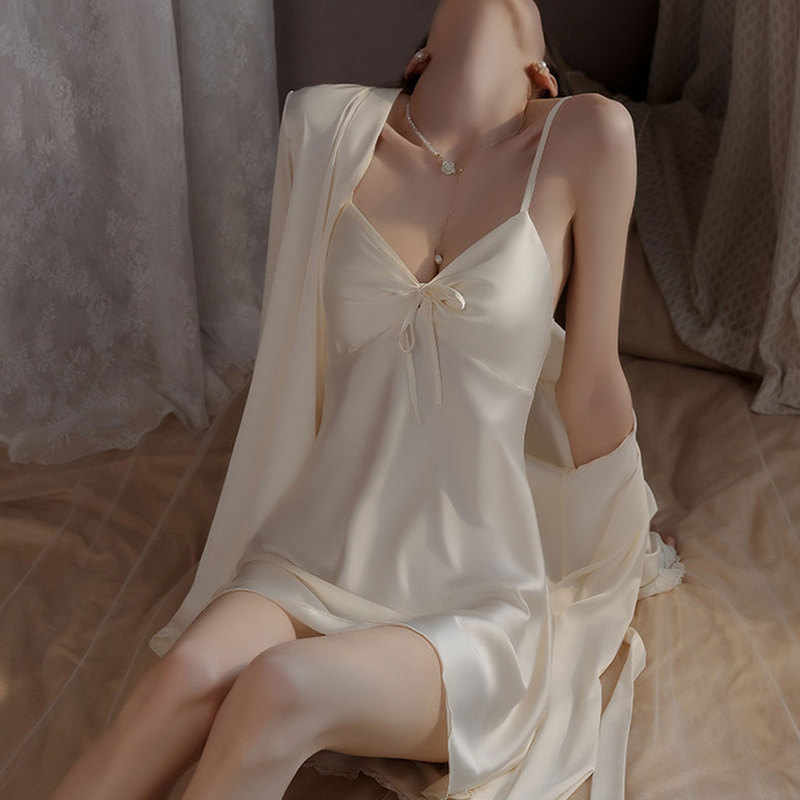 Sexy Suspender Nightgown for Women with Breast Pads 2026 New Summer Qq Lingerie Pure Desire Pajamas Couple Fun Bed Set