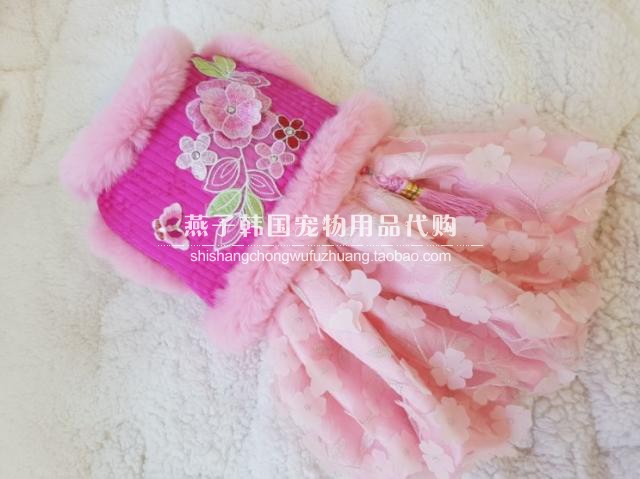 Hàn Quốc mua thú cưng cung cấp quần áo thú cưng mèo và chó handmade công chúa hoa hanbok Hàn Quốc hai mảnh - Quần áo & phụ kiện thú cưng phụ kiện cho thú cưng