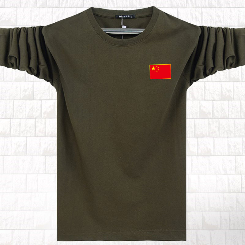 Đặc biệt hàng ngày mùa thu cotton nam áo thun dài tay cộng với phân bón XL vòng cổ quần áo mùa thu áo sơ mi lỏng lẻo áo phông dài
