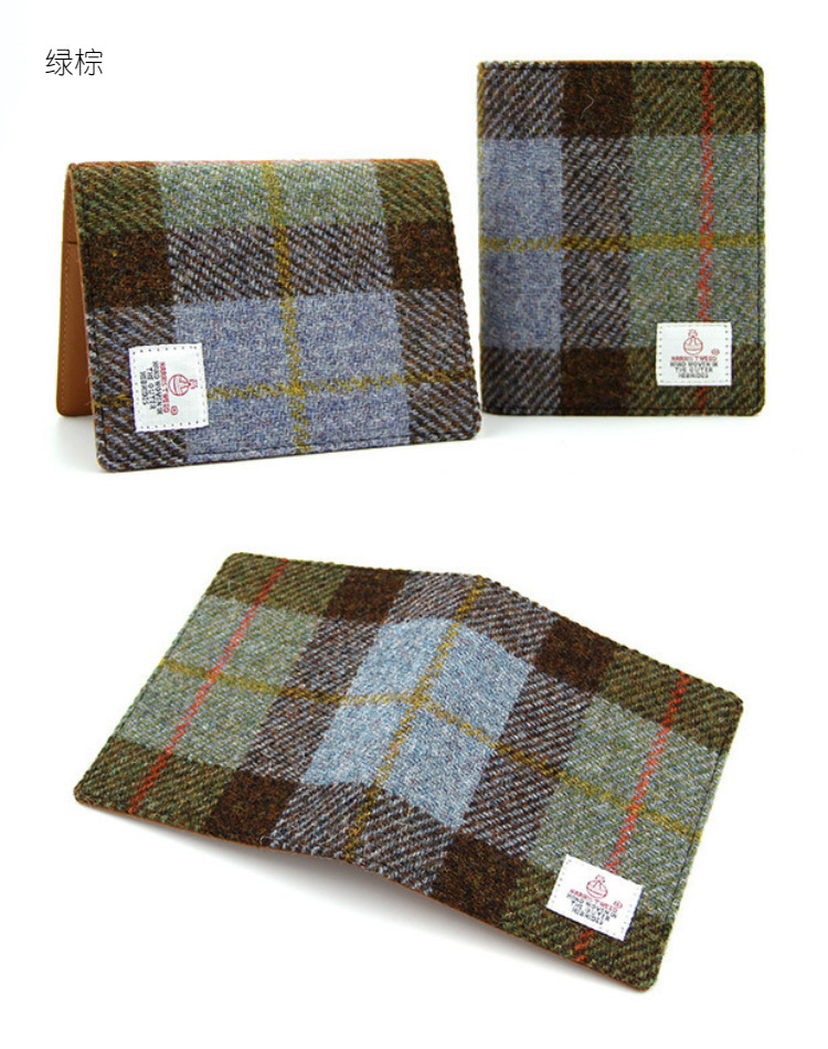 Người giữ hộ chiếu kẻ sọc HARRIS TWEED Hộ chiếu Harris Tweed Gói tài liệu bao đựng giấy tờ