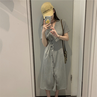Tea break French salty or sweet dress women's summer 2021 new design niche long t-shirt skirt