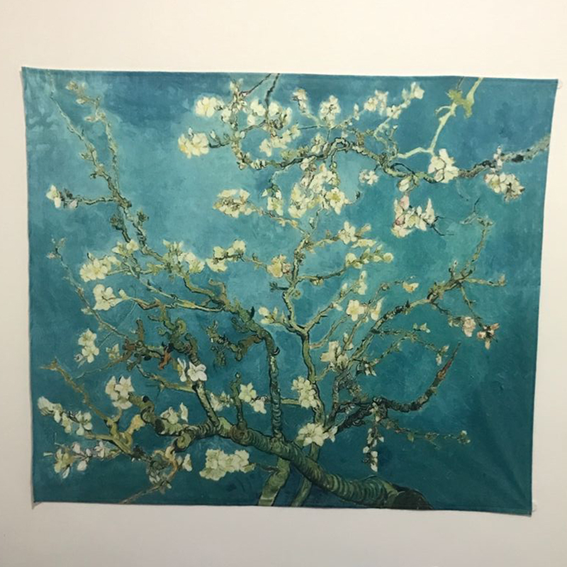 Treo vải nền ins tấm thảm Bắc Âu trang trí ngủ cạnh giường ngủ cô gái ảnh tùy chỉnh Van Gogh sơn dầu nghệ thuật vải