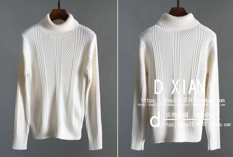 DXIAN Winter Men Dày cashmere Wool Twisted Sweater Áo len nam cao cổ áo gile nam