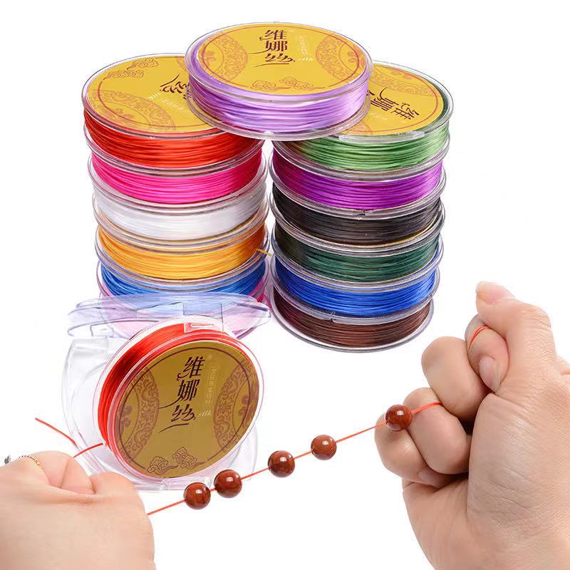 Card Jane Crystal hand string rope elastic line Text play Buddha bead line diy bracelet Flat silk band Wear beads elastic line