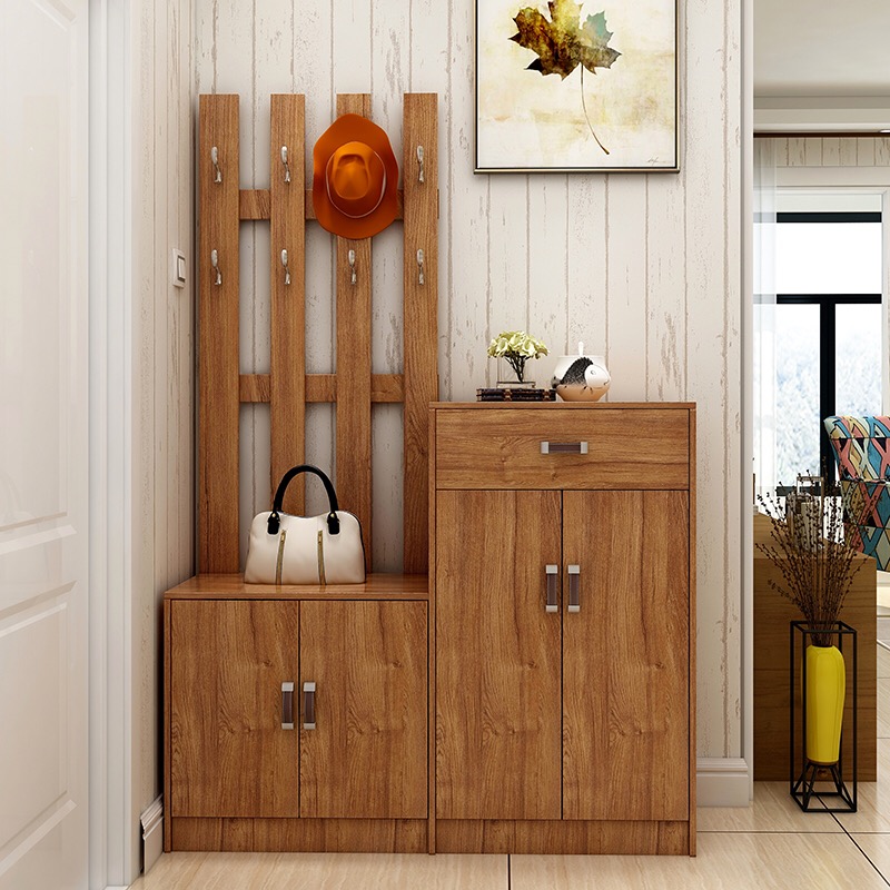 Shoe cabinet with hanger One-piece coat rack Simple modern entrance-style foyer cabinet combination household partition cabinet Floor-to-ceiling