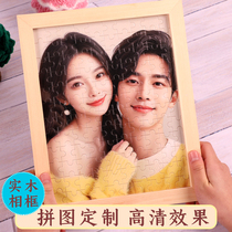 Jigsaw photo custom portrait diy 1000 pieces for girlfriend birthday gift to commemorate couple real painting building blocks