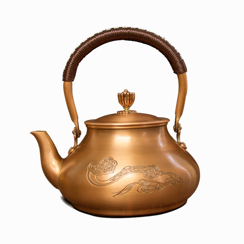 Four - walled yard authentic antique teapot copper teapot uncoated high - grade gift boxes teapot tea boiled water