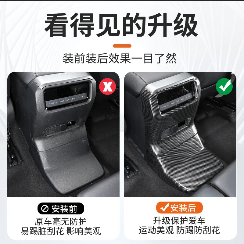 Suitable for 24/25 New Prado Rear Air Conditioning Anti-Kick Cover Lc250 Seat Air Outlet Interior Modification Parts