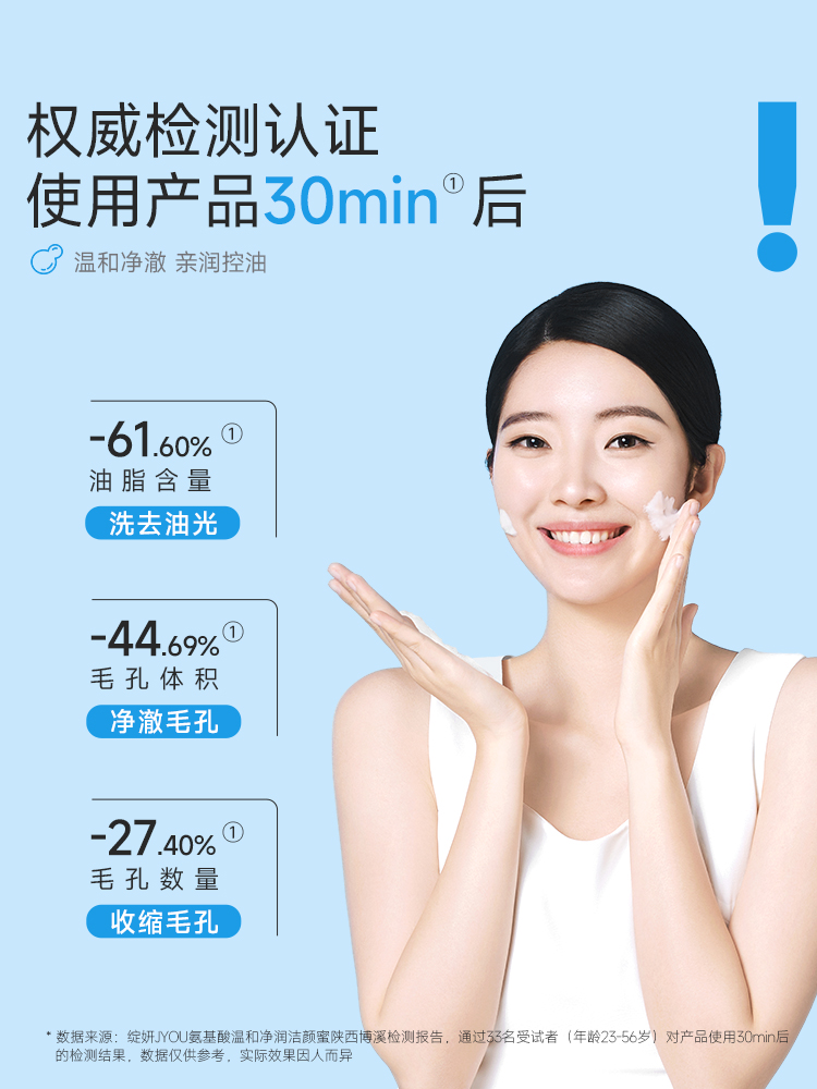JUYOU 绽妍 氨基酸温和净润洁颜蜜洗面奶 150g*2瓶 双重优惠折后¥57.6包邮 88VIP会员还可9折+95折