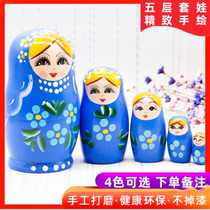 Russian doll 5-layer wooden handmade childrens educational Chinese style toy doll girl cute gift