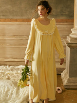 Chenxi original cute pajamas autumn and winter women loose long sleeve home clothes sweet princess long dress Island velvet nightgown