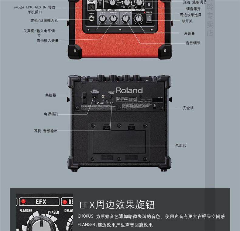 Roland Roland Loa MICRO CUBE GX Điện cầm tay Guitar Loa Âm thanh Pin - Loa loa loa vi tinh