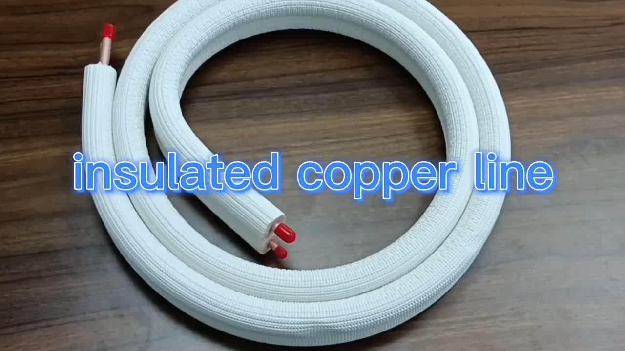 15m Aircon Pair Coil Tube 1/4+3/8 Insulated Copper Pipe Ac Copper Coil