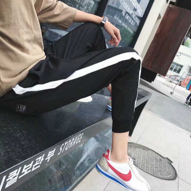 Summer thin men casual pants Young Han Edition Current small foot middle foot pupil pure cotton pants 9 pants