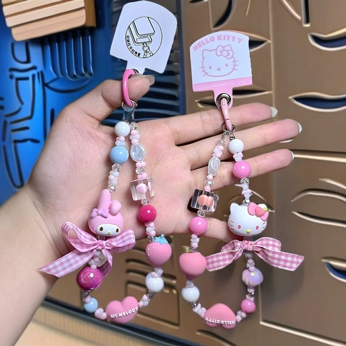 Sanrio, оригинальный мобильный телефон, милый брелок с бантиком, ранец, подвеска
