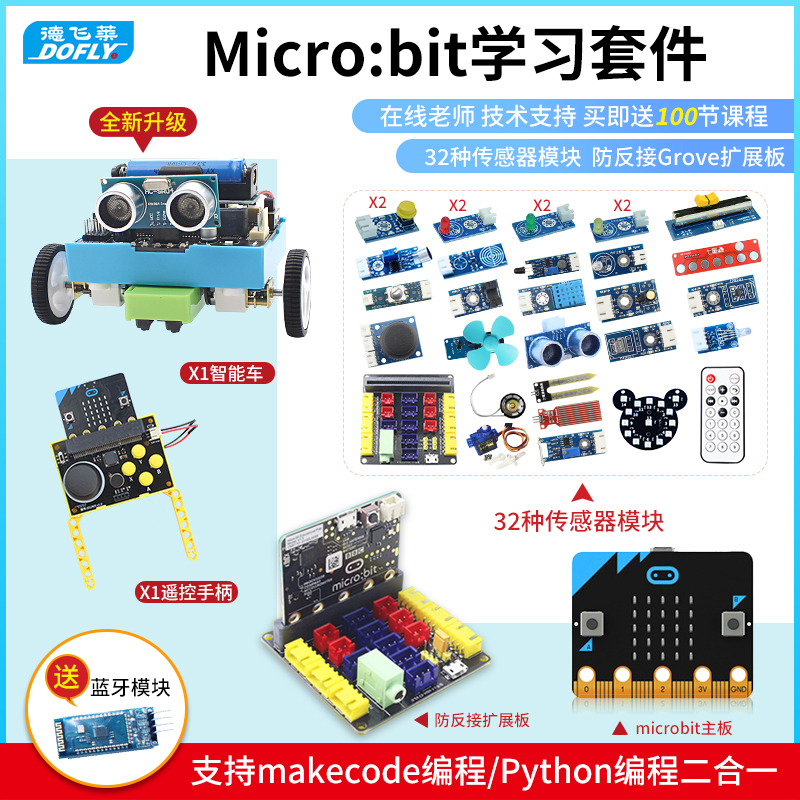 Defeilai microbit development board Youth Python starter learning kit Micro:bit programming