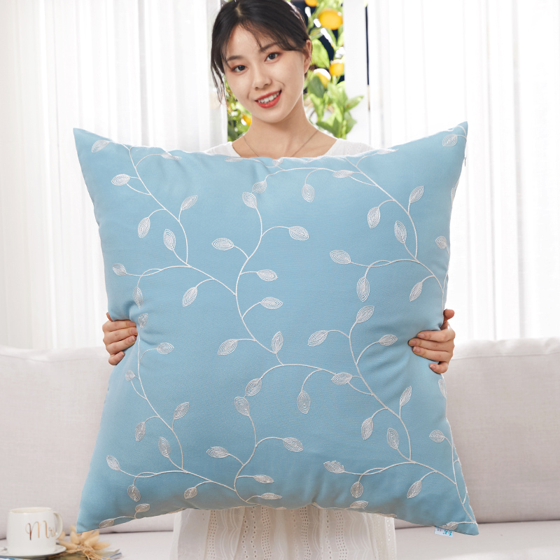 Field Garden Living Room Leaning Against Pillow Cover Blue Square 60x70 Sofa Cushions With Pillow Large Size Super Size Backrest