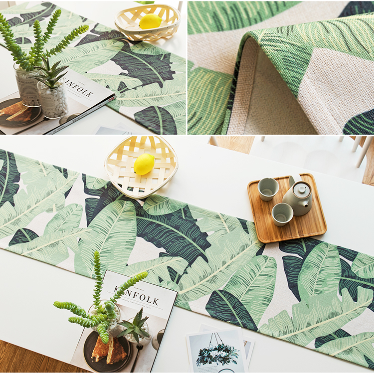 Cờ Bắc Âu hiện đại tối giản bảng vải vải cotton màu xanh lá cây nhỏ tươi hình chữ nhật giường cờ TV tủ vải khăn - Khăn trải bàn khăn phủ bàn