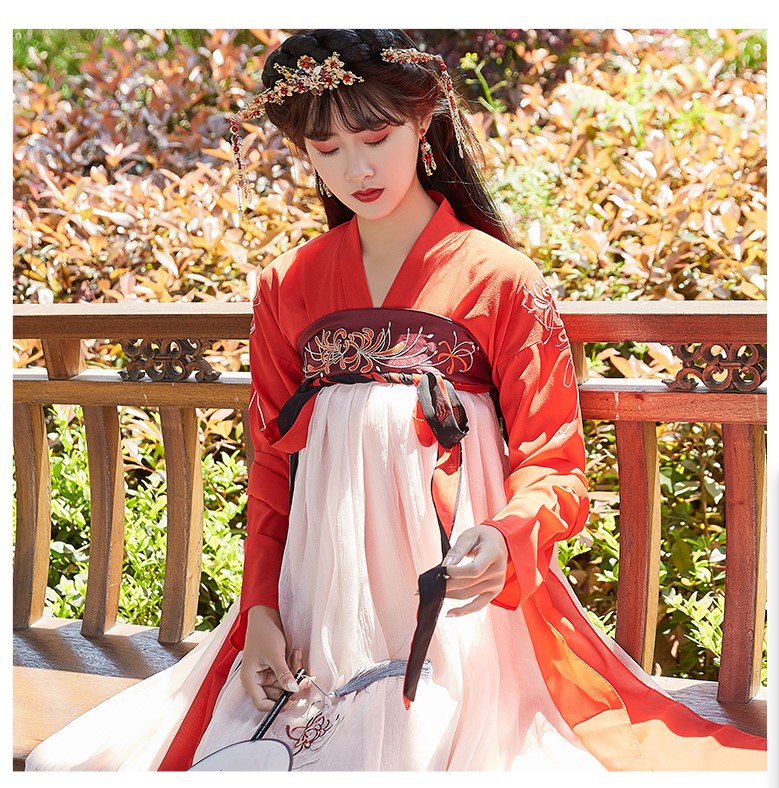 Han váy cổ tích Trung Quốc gió chảy ngực váy siêu cổ tích công chúa cổ sinh viên hàng ngày các yếu tố cải thiện phong cách cổ xưa