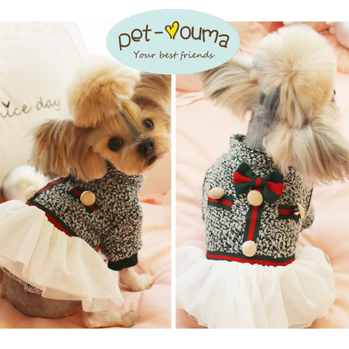 Yinglun Make Demperament Pet Dress Dog Teddy York Summer, чем медведя VIP -кошачья одежда осень и зимнее платье