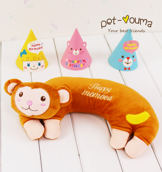 Động vật nhỏ Gối hình thú cưng hình chữ U Chó Teddy Gối mèo Đồ chơi đồ chơi âm thanh Đặc biệt ~ đồ chơi thú cưng