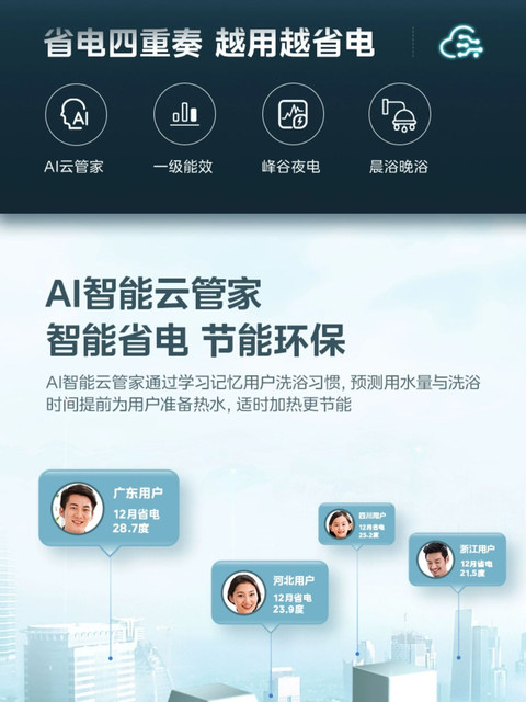 Midea Electric Water Heater 60L 80L 100L Storage Fast Heating Water Outlet Power-Off Dual Tube Inverter Bathroom Shower Bath