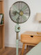Antique Floor Fan 12inch Retro Standing Fan Metal Oscillating High Air Volume Living Room Dining Room Kitchen Nostalgic Electric Fan