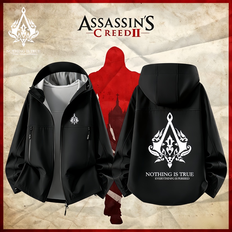 Nasa Collaboration Assassin's Creed Hooded Jacket Cosplay Student Softshell Autumn and Winter Softshell Jacket
