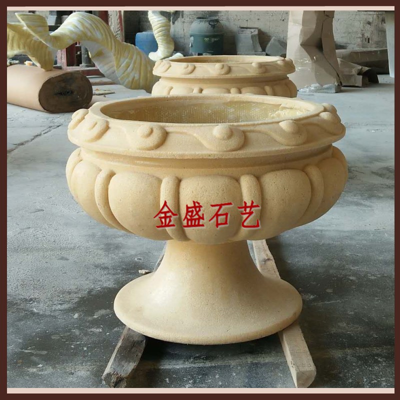 Sandstone water receiving basin GRP wall-mounted flower pot flower bowl artificial sandstone yellow rust stone sandstone sandstone sandstone sandstone embossed European side flower pot-Taobao