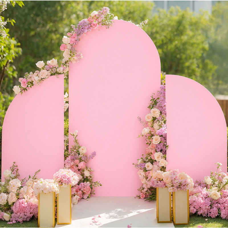 Birthday Party Wedding Decoration Arch Three-Piece Set Wedding Engagement Banquet Wedding Crescent-Shaped Semicircle Background Cloth