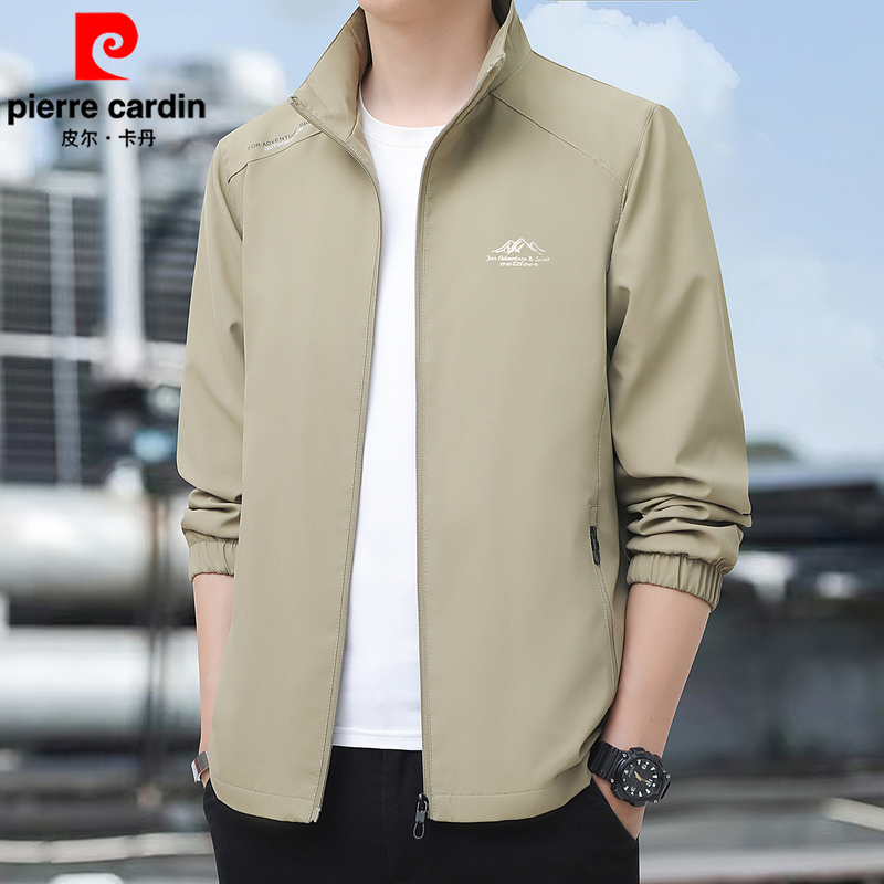 Pierre Cardin Men's Jacket 2026 New Model Middle-Aged Stand-Up Collar Loose Fashion Outdoor Sports Windproof Jacket