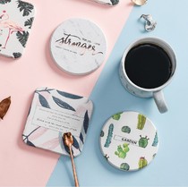 Environmental protection kieselguhr water suction cup cushion square round Nordic home accessories anti-burn anti-slip mat table heat insulation casserole cushion