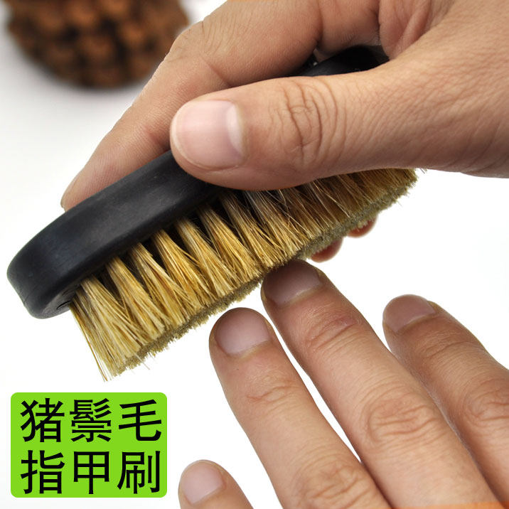 Pig brown soft hair wash hands and feet beauty nails stitch shoe brush remove horn text play bodhi walnuts