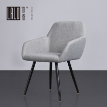 Lallo cotton linen armchair gray chair backrest home modern minimalist dining chair